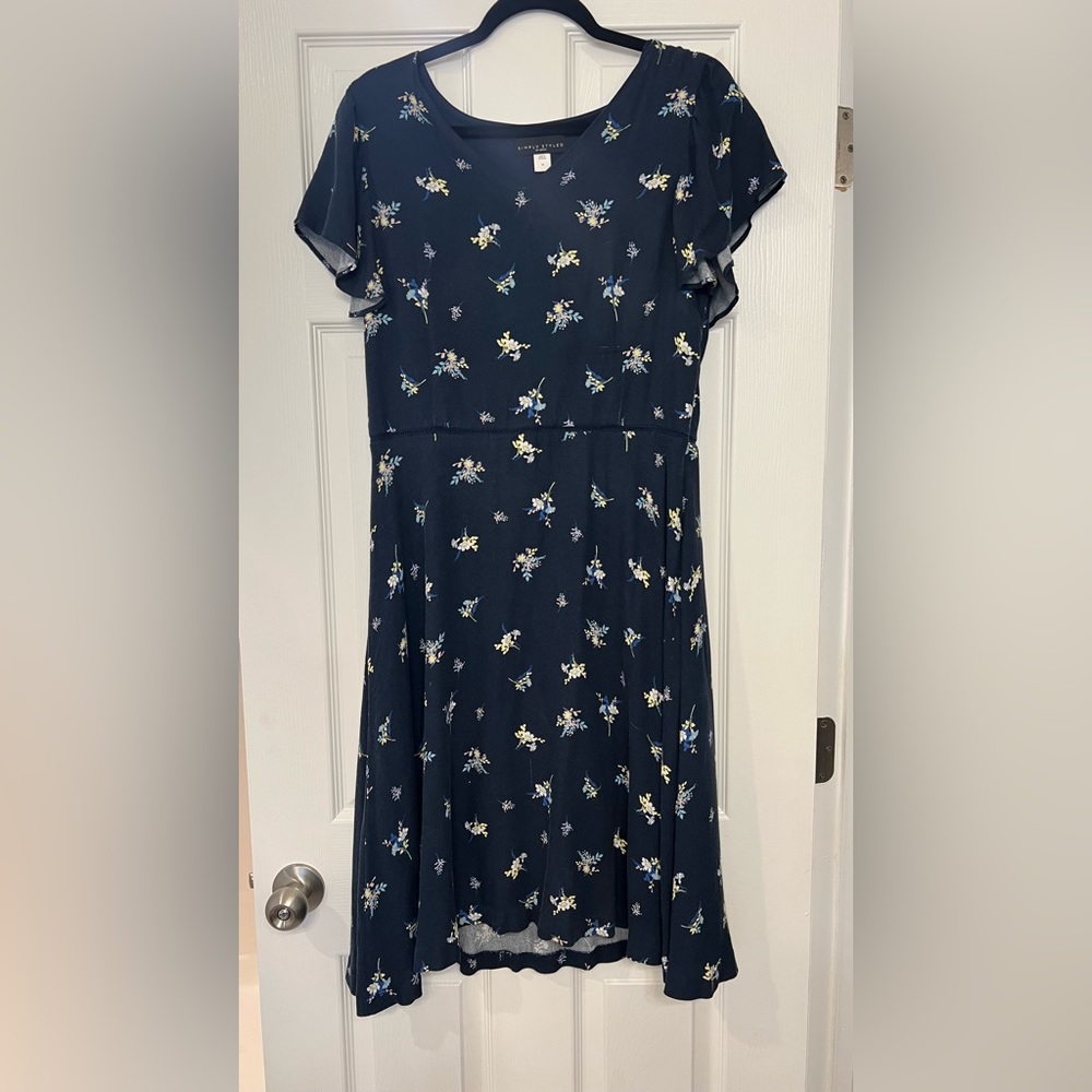 Blue Floral Dress- Simply Styled L